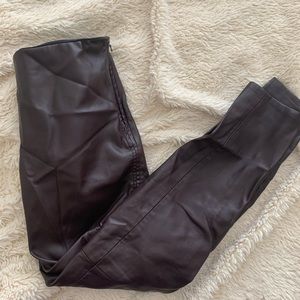 Free people burgundy leather leggings